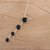 Y-Halskette aus Onyx - y-Halskette aus 925er Sterlingsilber und schwarzem Onyx aus Indien