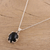 Onyx pendant necklace, 'Midnight Majesty' - 925 Sterling Silver Black Onyx Pendant Necklace from India