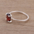 Garnet solitaire ring, 'Glamorous Red' - Handmade Garnet 925 Sterling Silver Solitaire Ring