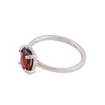 Garnet solitaire ring, 'Glamorous Red' - Handmade Garnet 925 Sterling Silver Solitaire Ring