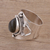 Labradorite cocktail ring, 'Opulent Shield' - Handmade Labradorite 925 Sterling Silver Cocktail Ring