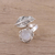 Rainbow moonstone wrap ring, 'Forever Natural' - Leaf-Shaped Rainbow Moonstone Wrap Ring from India