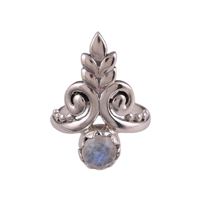 Artisan Crafted Rainbow Moonstone Cocktail Ring from India