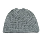 Wood blend hat, 'Himalayan Comfort in Jade' - Hand Knitted Jade Green Wool Blend Hat from India