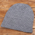 Wood blend hat, 'Himalayan Comfort in Grey' - Hand Knitted Stone Grey Wool Blend Hat from India thumbail