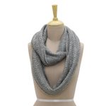 Wool blend infinity scarf, 'Graceful Grey' - Hand-Knit Grey Wool Blend Vertical Ribbed Infinity Scarf