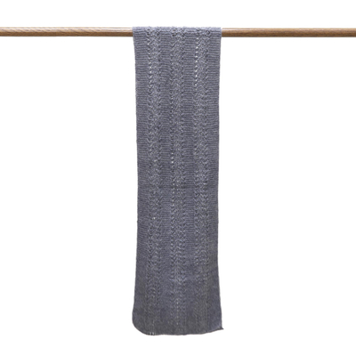 Bufanda mezcla de lana - Bufanda envolvente de mezcla de lana de lavanda del Himalaya tejida a mano