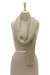 Wool blend scarf, 'Himalayan Waves' - Hand Knit Himalayan Ecru Wool Blend Wrap Scarf