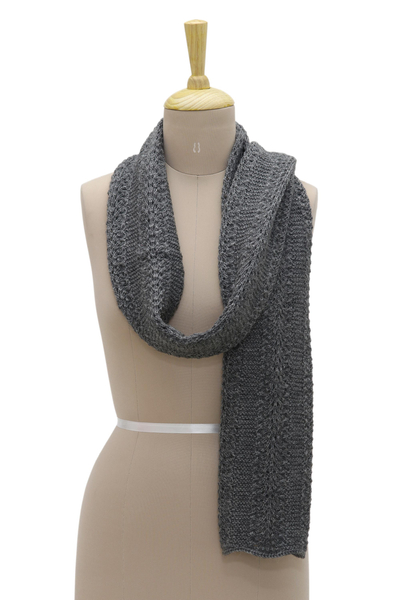 Basic Wool Blend Scarf Grey