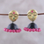 Ceramic dangle earrings, 'Golden Ladies' - Hand-Painted Feminine Ceramic Dangle Earrings from India