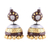 Ceramic dangle earrings, 'Gleaming Sonata' - Ceramic Dangle Earrings in Gold and Silver from India