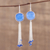 Chalcedony waterfall dangle earrings, 'Shimmering Sea' - Blue Chalcedony and Sterling Silver Waterfall Earrings