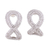 Sterling silver button earrings, 'Awe of Infinity' - Sterling Silver and Cubic Zirconia Infinity Button Earrings
