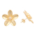 Pendientes de botón de perlas cultivadas chapadas en oro - Pendientes de plata de ley con baño de oro de 22k y perlas cultivadas
