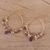 Gold plated multi-gemstone chandelier earrings, 'Vibrant Shimmer' - Handmade 22k Gold Plated Sterling Silver Gemstone Earrings (image 2b) thumbail