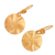 Gold plated sterling silver dangle earrings, 'Lustrous Discus' - Handmade 22k Gold Plated Sterling Silver Disc Shape Earrings (image 2c) thumbail