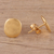 Gold plated sterling silver stud earrings, 'Vibrant Buttons' - Handmade 22k Gold Plated Sterling Silver Stud Earrings (image 2c) thumbail
