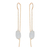 Gold plated aquamarine threader earrings, 'Bright Bulbs' - Handmade 22k Gold Plated Sterling Silver Aquamarine Earrings
