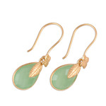 Gold plated chalcedony dangle earrings, 'Garden Glory' - Handmade 22k Gold Plated Chalcedony Dangle Earrings