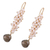 Pendientes colgantes de labradorita y perlas cultivadas con baño de oro - Pendientes hechos a mano en plata de ley con baño de oro de 22 kilates