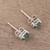Emerald stud earrings, 'Ravishing Green' - Faceted Green Oval Emerald Sterling Silver Stud Earrings