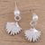 Rhodium plated cultured pearl dangle earrings, 'Glittering Glamour' - Rhodium Plated Cultured Pearl Dangle Earrings from India