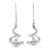 Pendientes colgantes de perlas cultivadas con baño de rodio - Aretes giratorios de perlas cultivadas chapadas en rodio de la India