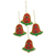 Beaded ornaments, 'Vibrant Bells' (set of 4) - Set of Four Red Green Sequin Beaded Holiday Bell Ornaments thumbail
