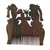 Dekorativer Kamm aus Holz, 'Gebetstrio'. - Shiva-Thema Handgemachter dekorativer Akazienholz-Kamm