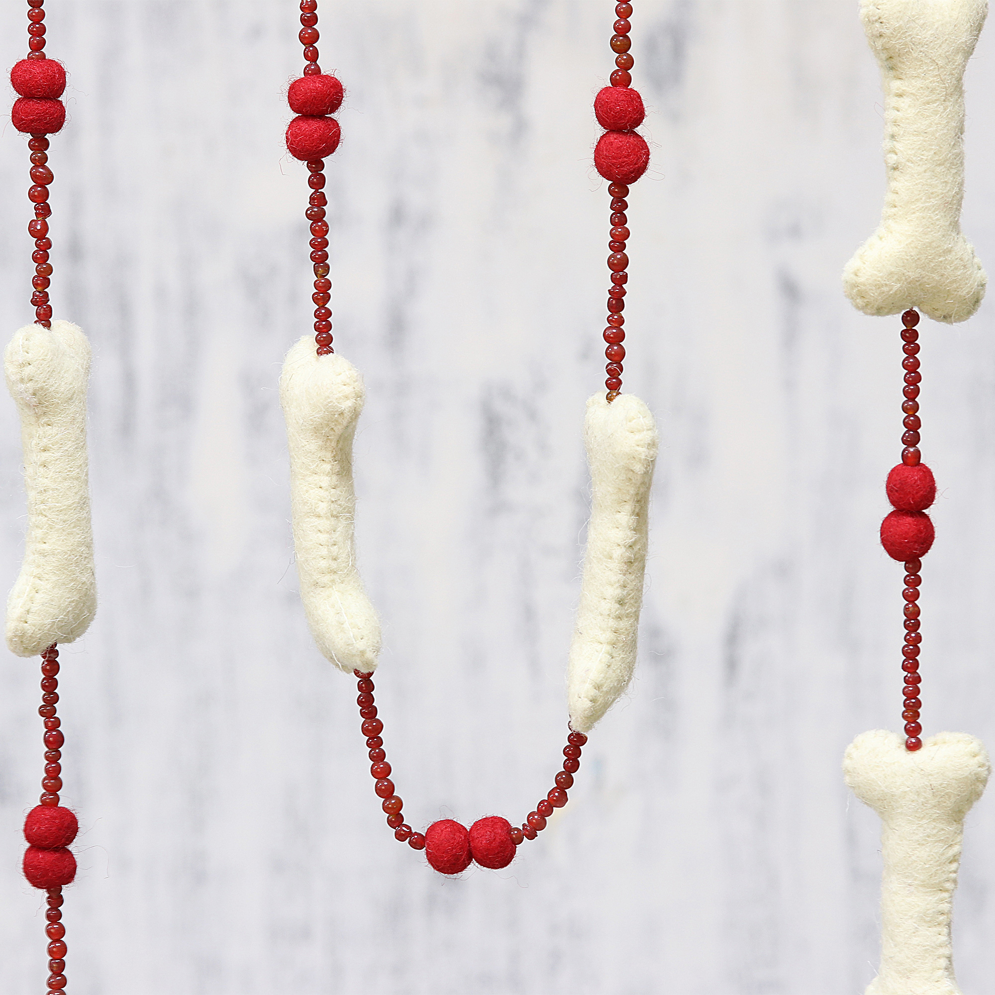 Unicef Market Handcrafted Dog Bone Christmas Tree Garland From India