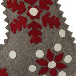 Wool felt stocking, 'Christmas Snowfall' - Handcrafted Snow Motif Wool Stocking from India