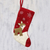 Wool felt stocking, 'Snowy Eve' - Handcrafted Reindeer-Themed Wool Stocking from India (image 2) thumbail