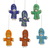 Wool felt ornaments, 'Dancing Dolls' (set of 6) - Six Colorful Wool Doll Ornaments from India (image 2a) thumbail