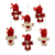 Wool felt ornaments, 'Festive Dolls' (set of 6) - Six Handcrafted Heart Motif Wool Doll Ornaments from India thumbail