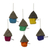 Wool felt ornaments, 'Snow Abodes' (set of 6) - Set of Six Assorted Wool House Ornaments from India thumbail