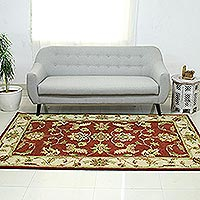 Wool area rug, Persian Floral Grandeur (5x8)