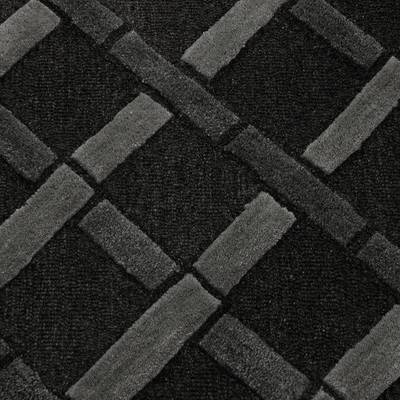 Hand-tufted wool area rug, 'Grey Delight' - Grey and Beige Diamond Hand Tufted Wool Area Rug