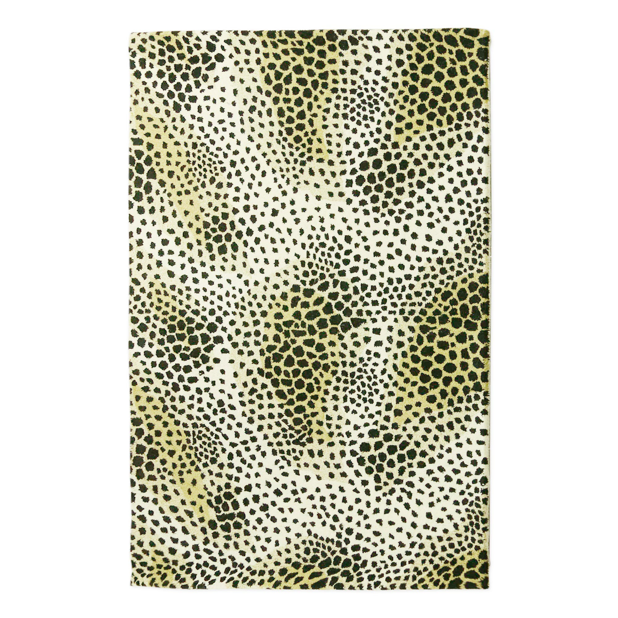 Black Brown and Beige Leopard Hand Tufted Wool Area Rug - Leopard Love ...