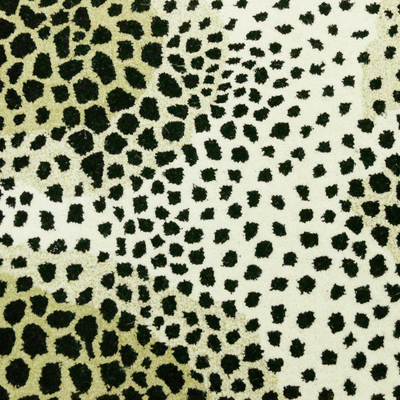 Alfombra de área de lana tejida a mano - Alfombra de área de lana anudada a mano de leopardo negro, marrón y beige