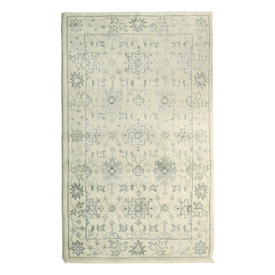 Teppich aus Wollmischung, (5x8) - Beigegrauer handgeknüpfter rechteckiger Teppich aus Wolle und Viskose, 5x8