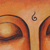 'Buddha At Peace' - Expressionist Painting of Buddha in Orange from India (image 2b) thumbail