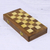Wood chess set, 'Lotus Splendor' - Acacia Wood Lotus Chess Set with Magnetic Playing Pieces (image 2c) thumbail