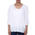 Rayon blouse, 'Dreamy' - Snow White Floral Yoke Three-Quarter Sleeve Rayon Blouse (image 2a) thumbail