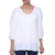 Rayon blouse, 'Dreamy' - Snow White Floral Yoke Three-Quarter Sleeve Rayon Blouse (image 2b) thumbail