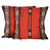 Cotton cushion covers, 'Burning Dawn' (pair) - 2 Cotton Handwoven Paprika Red Cushion Covers from India