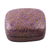 Papier mache decorative box, 'Lavender Mist' - Hand-Painted Purple and Metallic Gold Floral Decorative Box