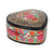 Papier mache decorative box, 'Love of Flowers' - Hand-Painted Floral and Metallic Gold Heart Decorative Box (image 2a) thumbail