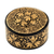 Papier mache decorative box, 'Midnight Beauty' - Hand-Painted Black and Metallic Gold Round Decorative Box (image 2a) thumbail
