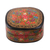 Papier mache decorative box, 'Cheerful Flare' - Hand-Painted Floral and Metallic Gold Decorative Box (image 2a) thumbail