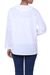 Cotton tunic, 'Brocade Shadow' - 100% Cotton Long-Sleeved White Tunic (image 2b) thumbail
